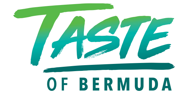 The image features the text "TASTE OF BERMUDA" in a stylized green and blue gradient font.